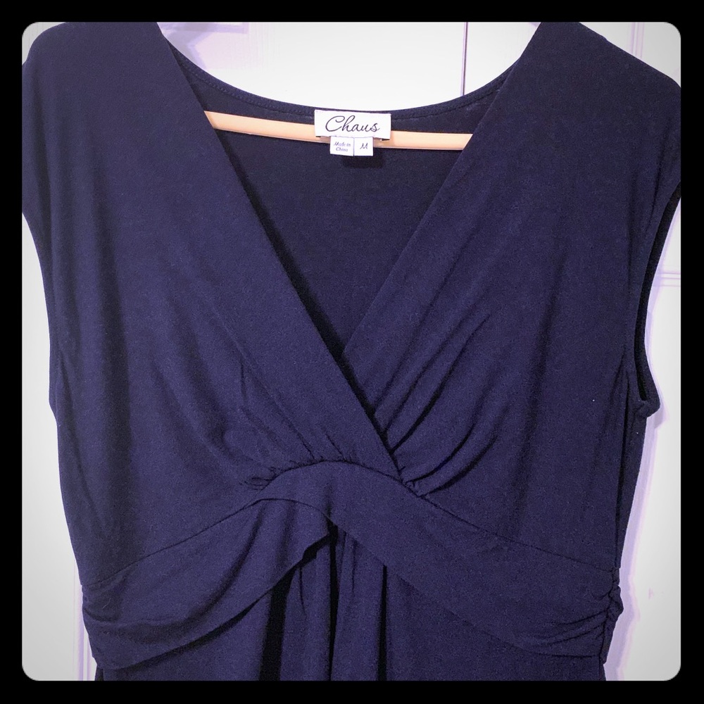 Chaus Navy Blue Sleeveless Blouse
